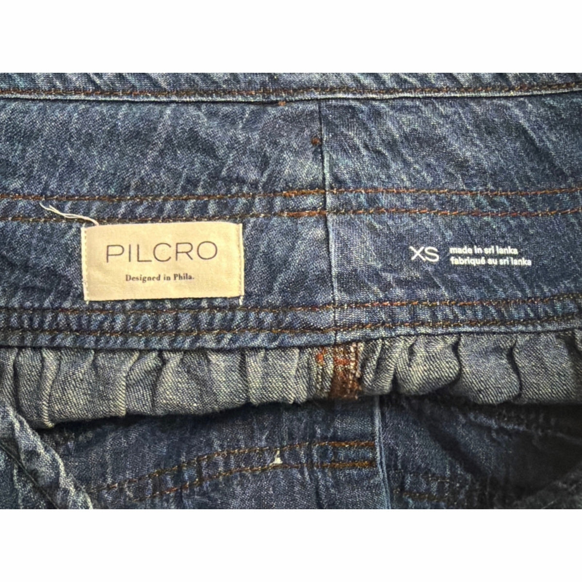 Pilcro Anthropologie Harem Pants Womens XS Blue Denim Drawstring Balloon Jogger