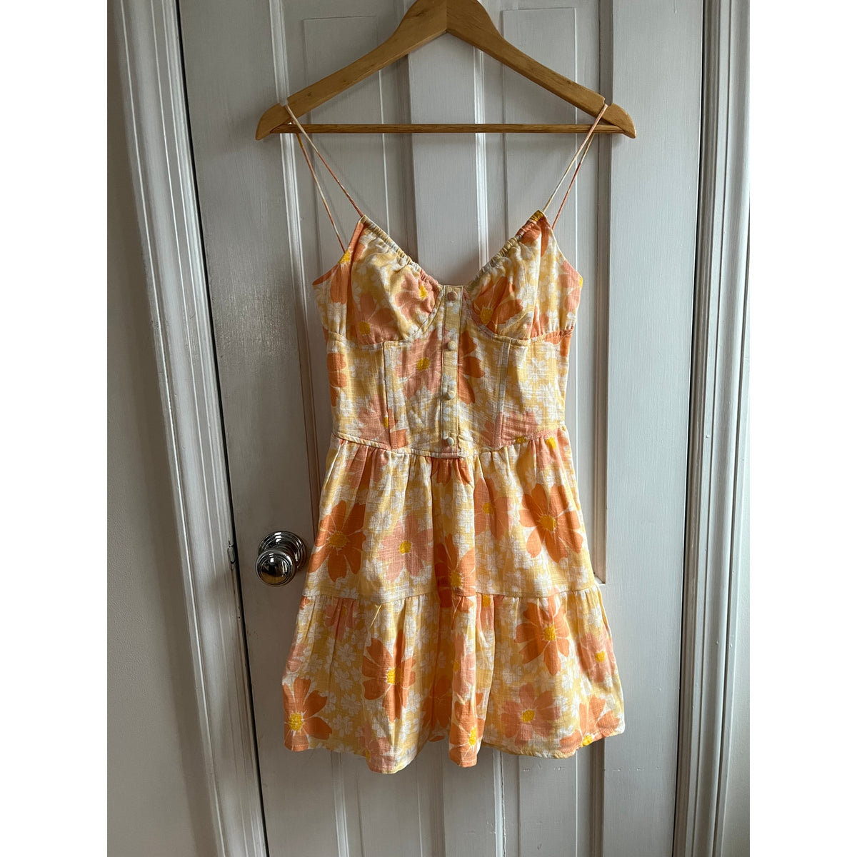 Sabo Skirt Tasja Dress Spring Yellow Orange 60s Retro Mini XS