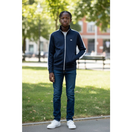 ⚓️ AMI Alexandre Mattiussi Navy Zip Track Jacket • Size XS Mint