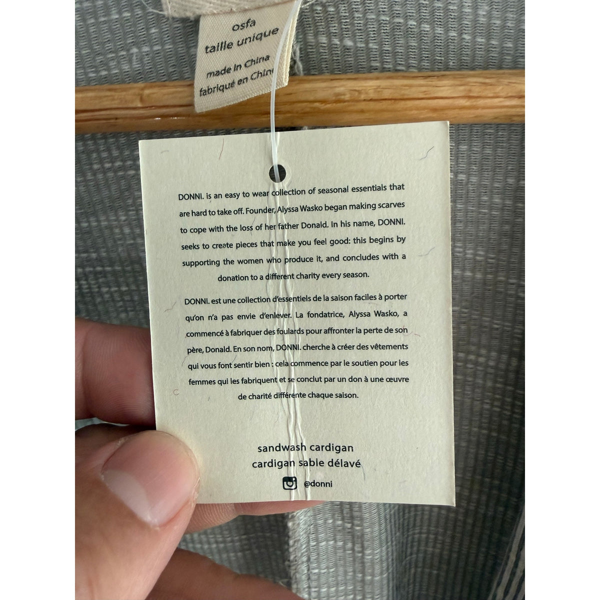 DONNI. NWT Gray Ribbed Open Front Duster Cardigan Pockets One Size OSFA