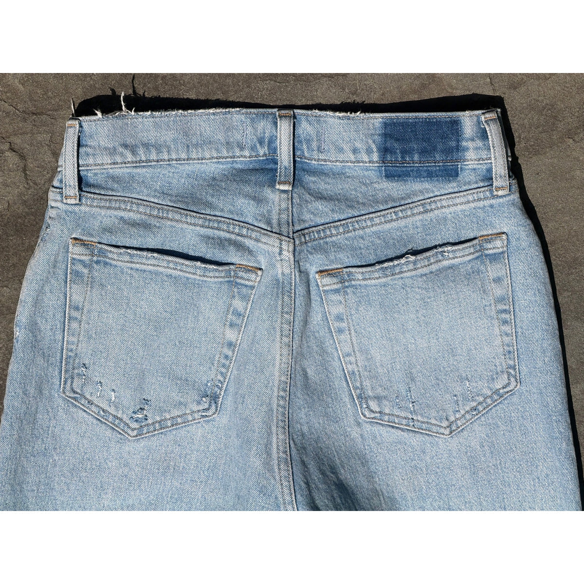 Abercrombie Curve Love High Rise Dad Jeans Acid Wash Distressed 27