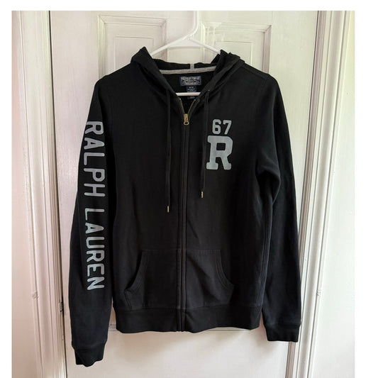 Vintage Polo Ralph Lauren Jeans Black Zip Up Hoodie Size Medium