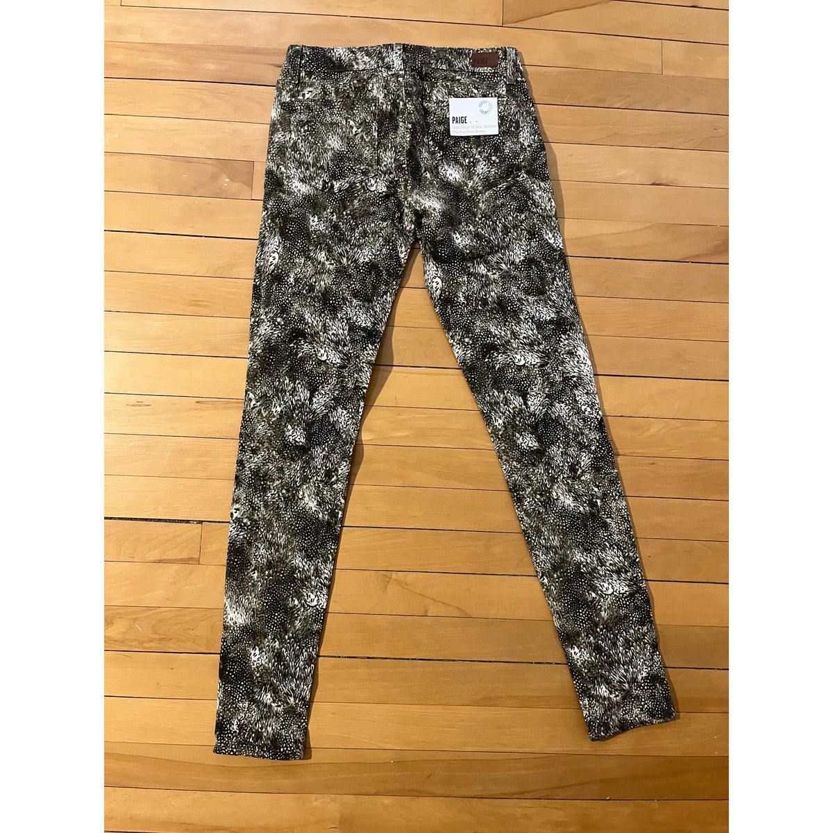 🔥 NWT Paige Verdugo Ultra Skinny Jeans Feather Print Maximalist Sx 28