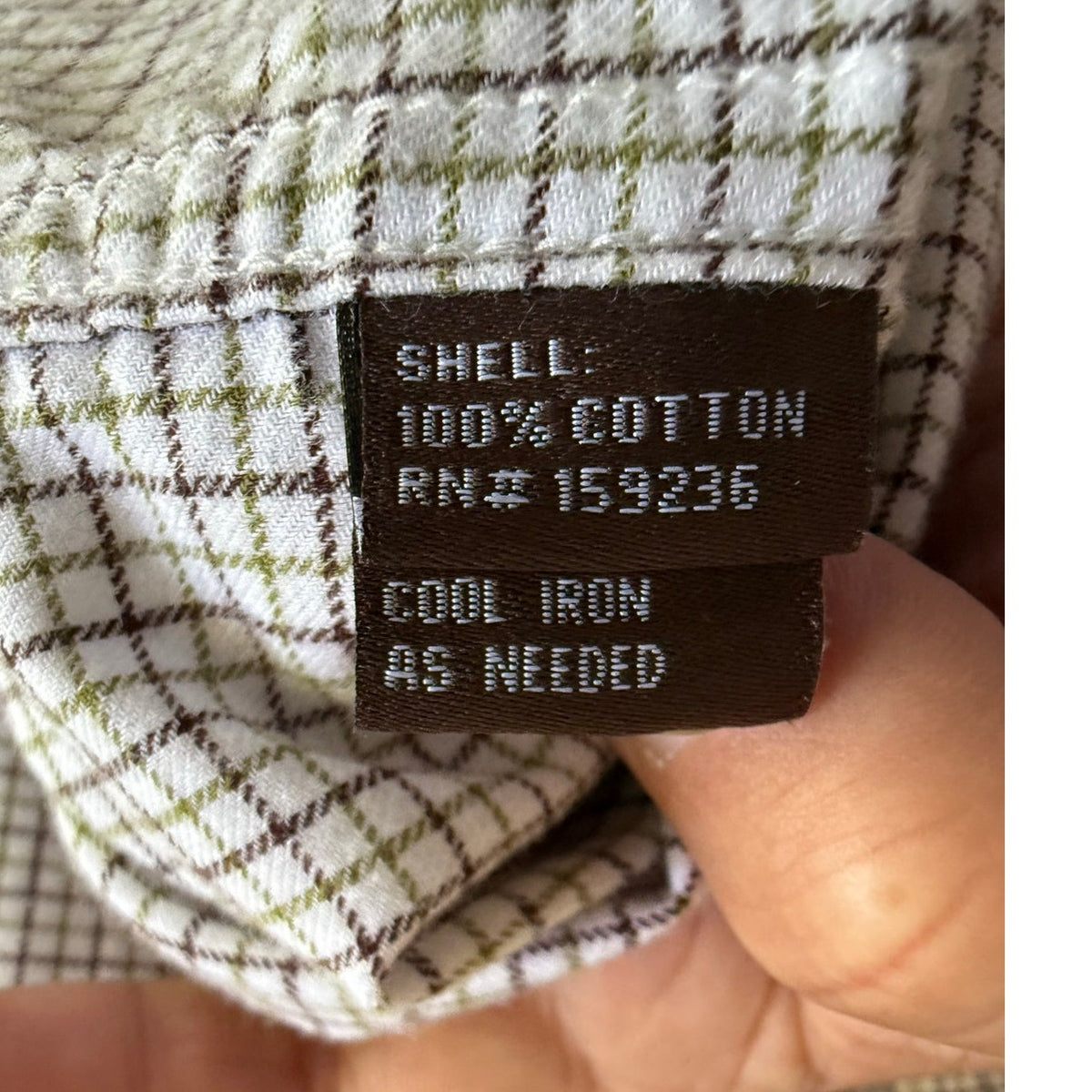 J Mclaughlin Button Down White Brown Check Size Small
