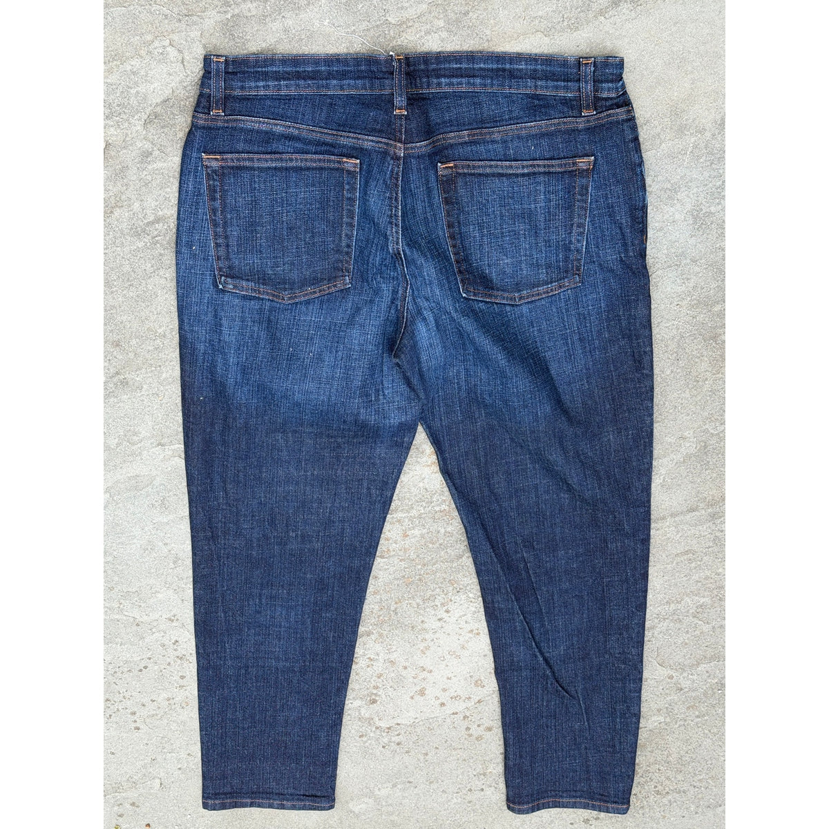 Eileen Fisher Dark Wash Organic Cotton Stretch Straight Leg Jeans Size 12