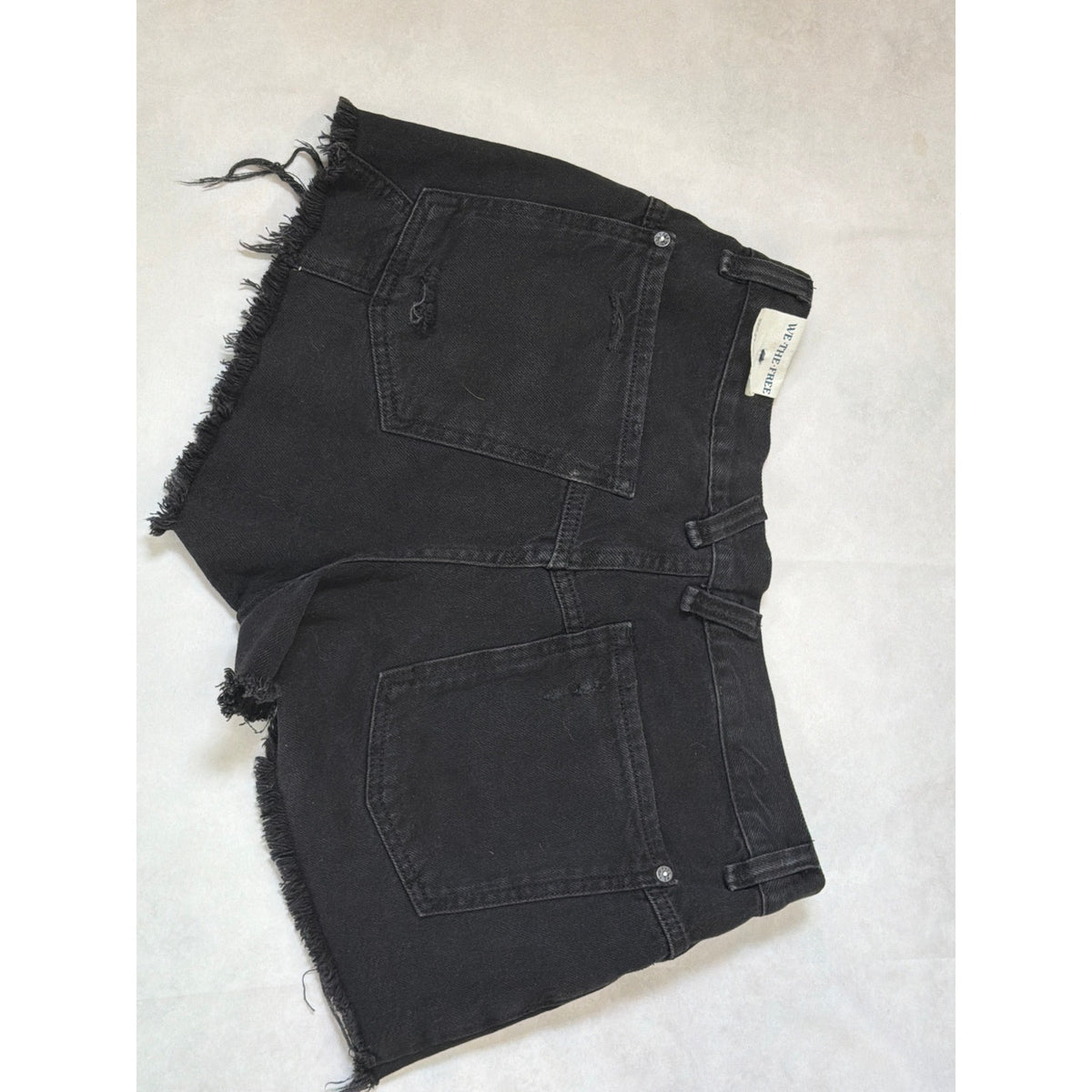 We The Free Free People Black Hem Distressed Denim 27 NWT