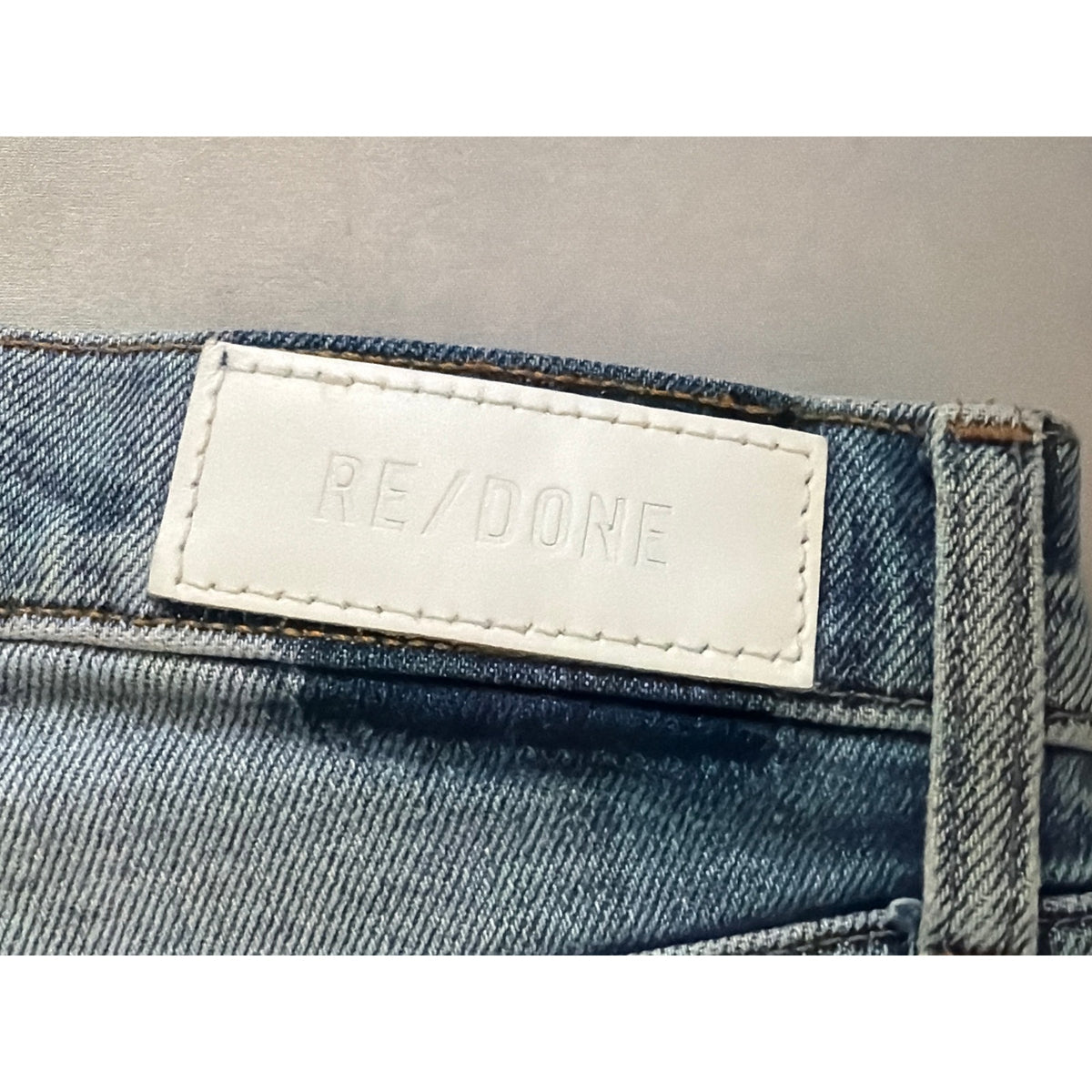 RE/DONE Size 24 Light Dusk Destroy Mid Rise Straight Leg Ripped Jeans EUC