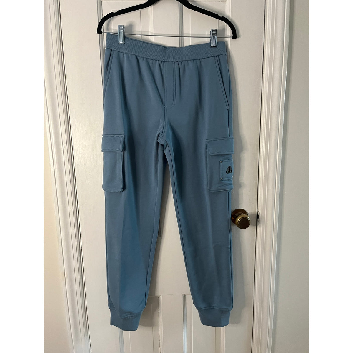 🔥 NWT Moose Knuckles Kids Hartsfield Cargo Joggers Sea Blue Sz L (12-14) Luxury