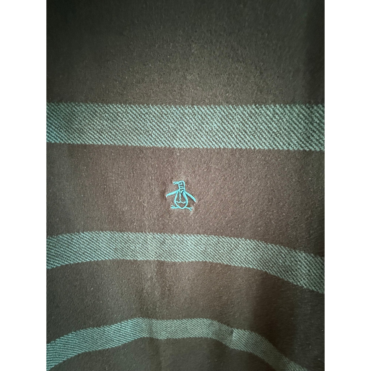 Original Penguin Polo Shirt Men’s Small Striped Blue Short Sleeve Cotton EUC