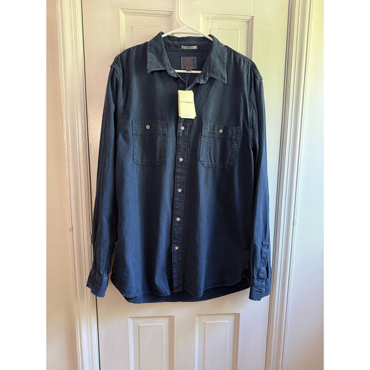 Lucky Brand Plaid Button Down Shirt Mens Large L Blue NWT