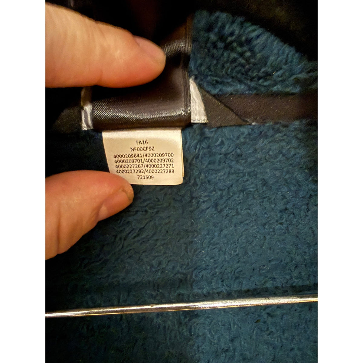 North Face Small Fuzzy Osito Deep Teal Zip Up Fleece Jacket