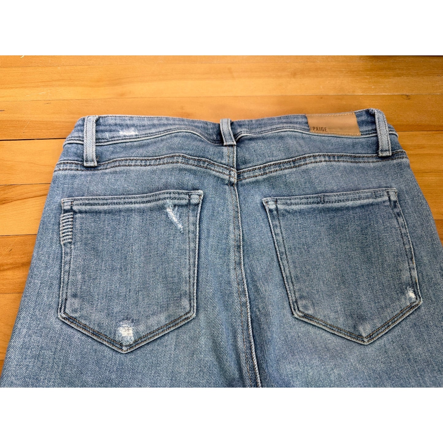 Paige Size 28 Claudine Taper Leg Light Wash Mid Rise Jean