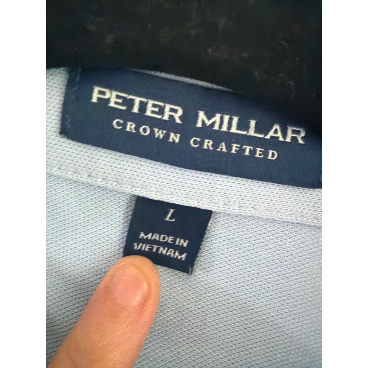 Peter Millar Crown Crafted Light Blue Performance Polo Shirt, Large 