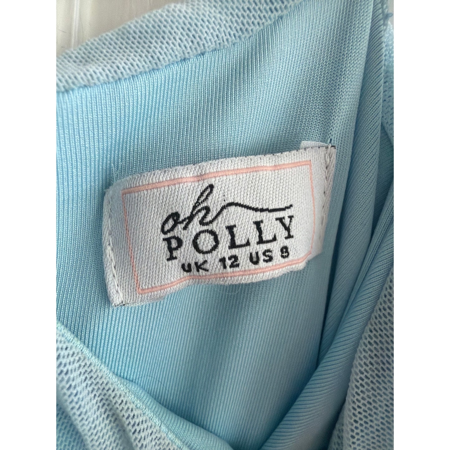 Oh Polly Light Blue Ruched Scrunch Bodycon Dress 8