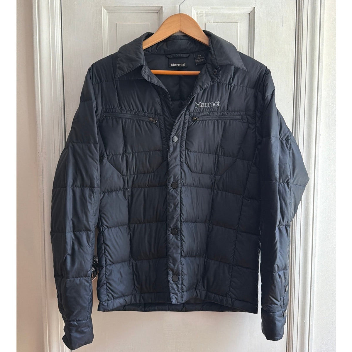 Marmot Black Insulated Down Puffer Jacket Size Small Lightweight Winter