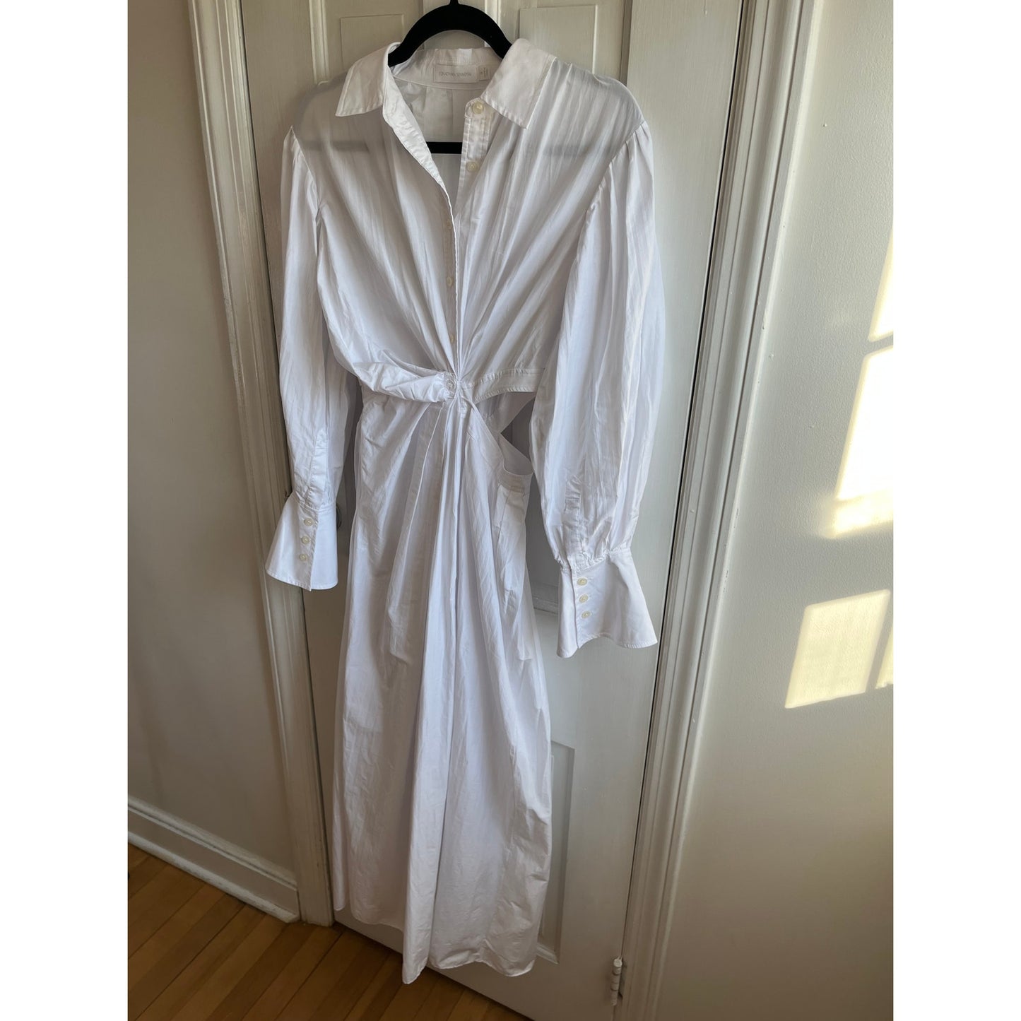 Jonathan Simkhai Fraya Plisse Poplin Cutout Maxi Dress White Size 0 Resort