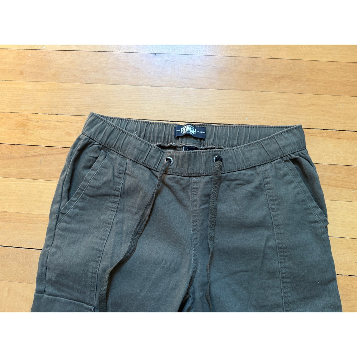 REWASH Cargo Pants Womens Small Green Drawstring Utility Jogger EUC