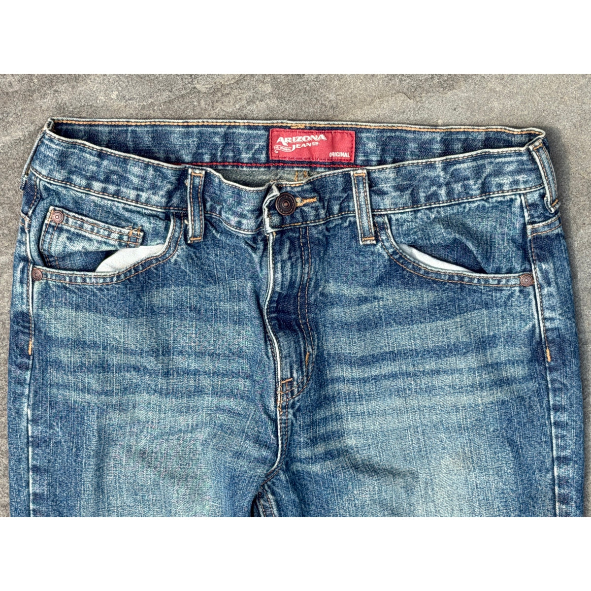 Vintage Arizona Jean Co High Waisted Raw Hem Jeans Size 16 Husky