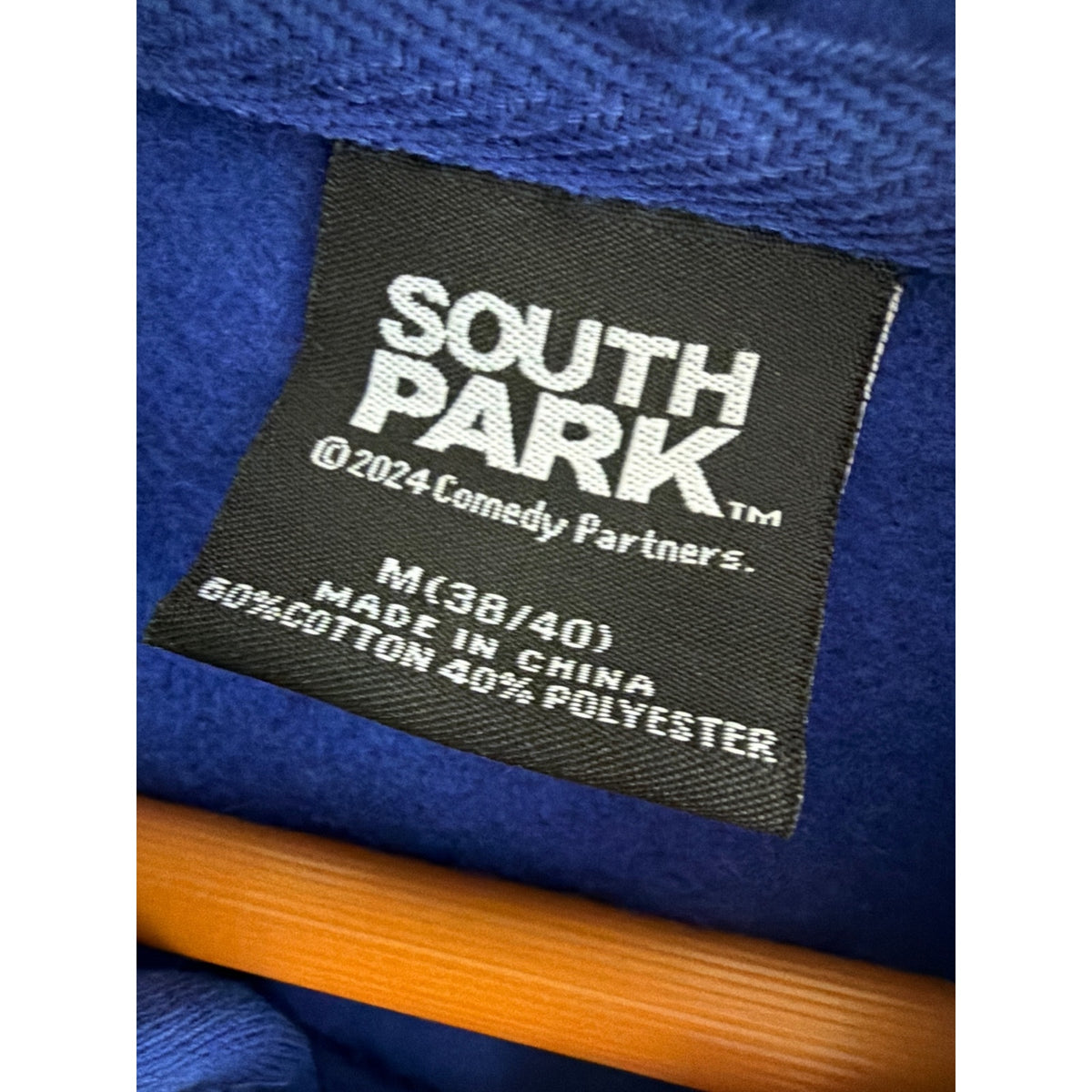 Vintage Fair South Park Team Cartman Racing Blue Pullover Hoodie Graphic Sweatshirt M