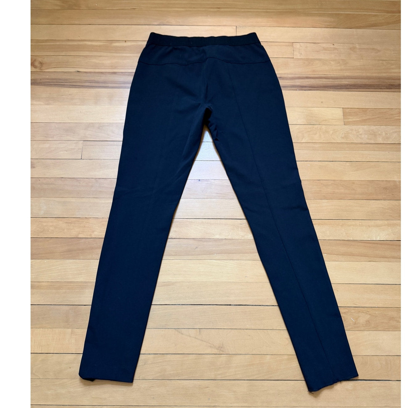 Veronica Beard Size 6 Navy Blue Scuba Stretch Slim Leg Pant Back Seam Zipper EUC