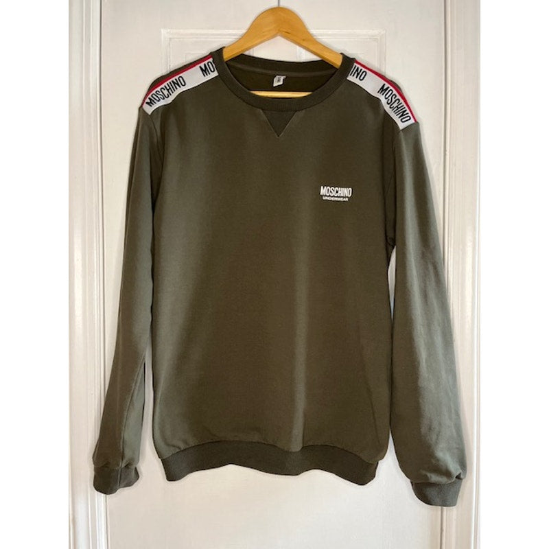 Moschino Underwear Oversized Tape Khaki Sweatshirt- XS but fits more like S or M