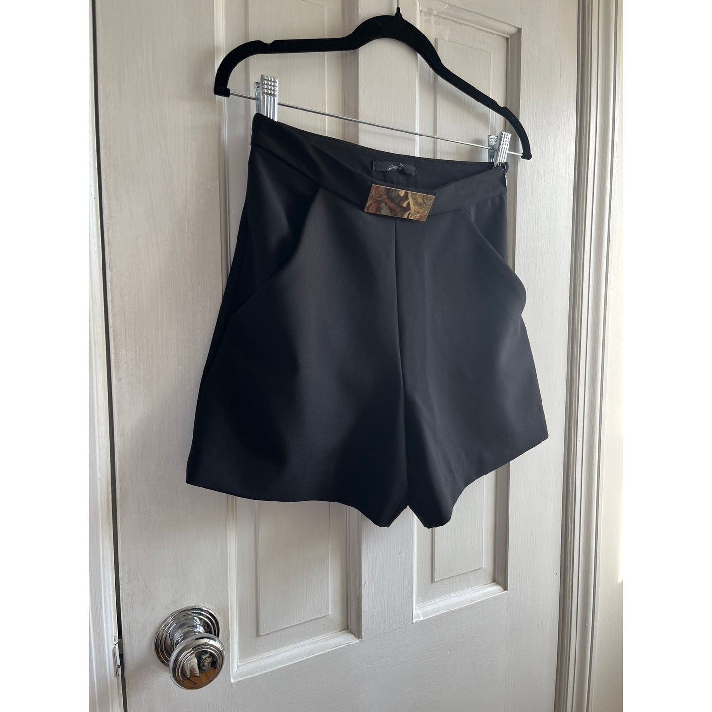 G.sel Milano New Javel Gold Buckle High Waist Shorts 🇮🇹 Sophisticated 40/XS
