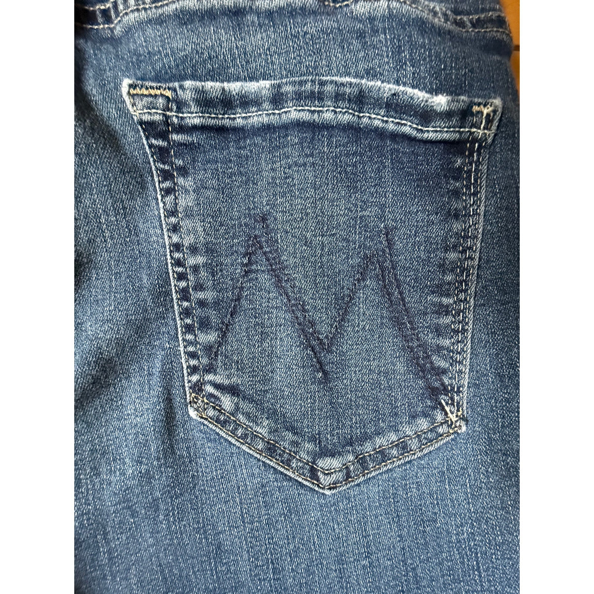 MOTHER The Hustler Ankle Fray High Rise Flare Jeans Size 31 EUC