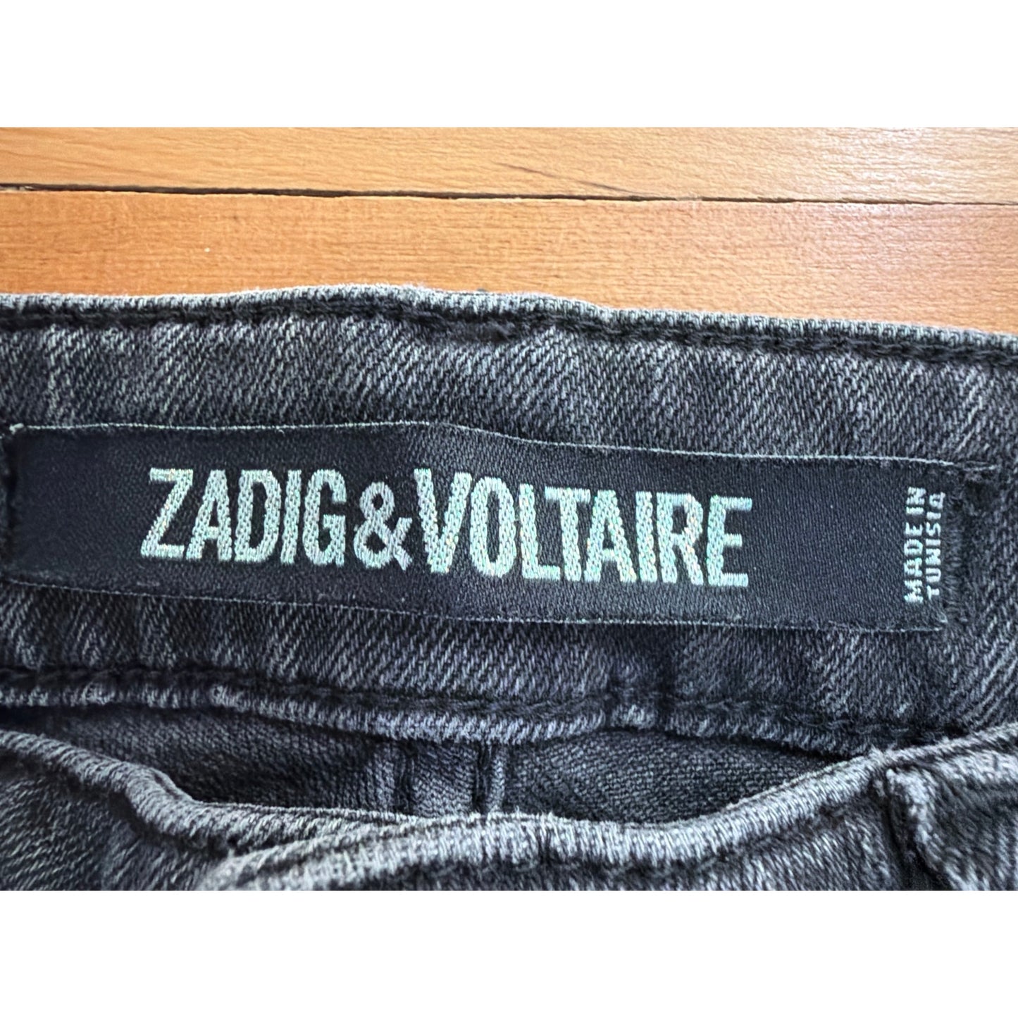 Zadig & Voltaire Size 26 Skull Button Black Mid Rise Skinny Jean