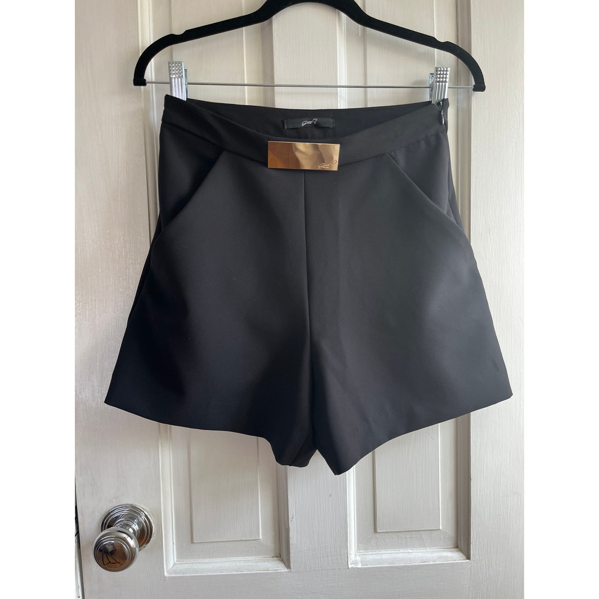 G.sel Milano New Javel Gold Buckle High Waist Shorts 🇮🇹 Sophisticated 40/XS