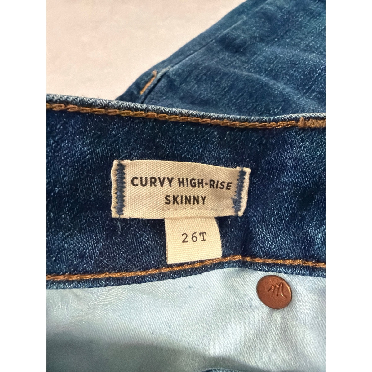 NWT Madewell Curvy High-Rise Skinny Jeans Lanette Wash Size 26T Tall