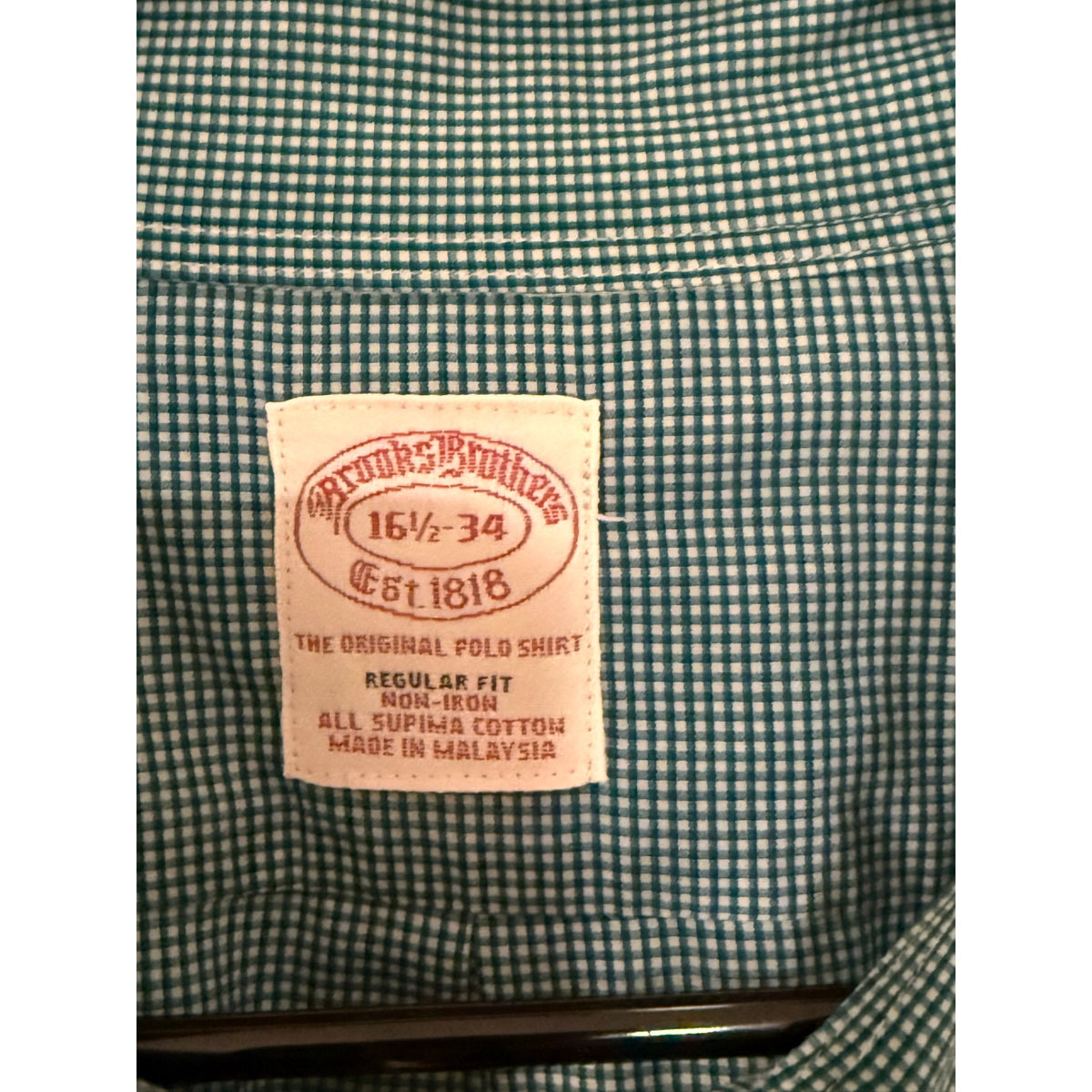 Brooks Brothers Blue Patterned Button-Up Shirt 16 1/2 - 34