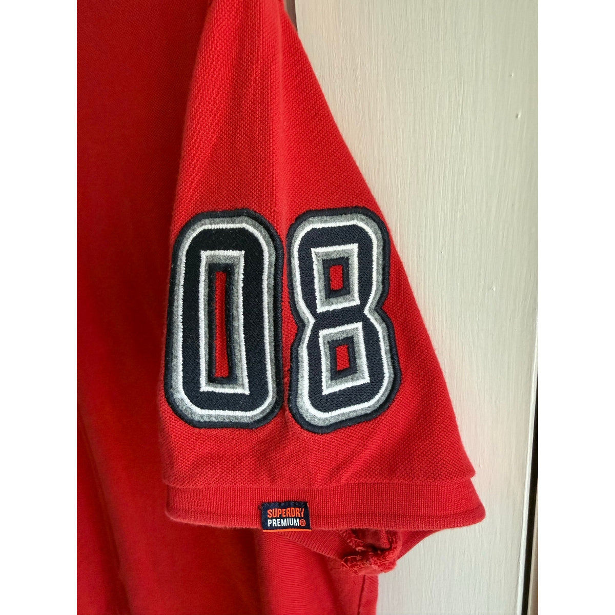 Vintage Superdry Large Red Classic Double Triple Polo