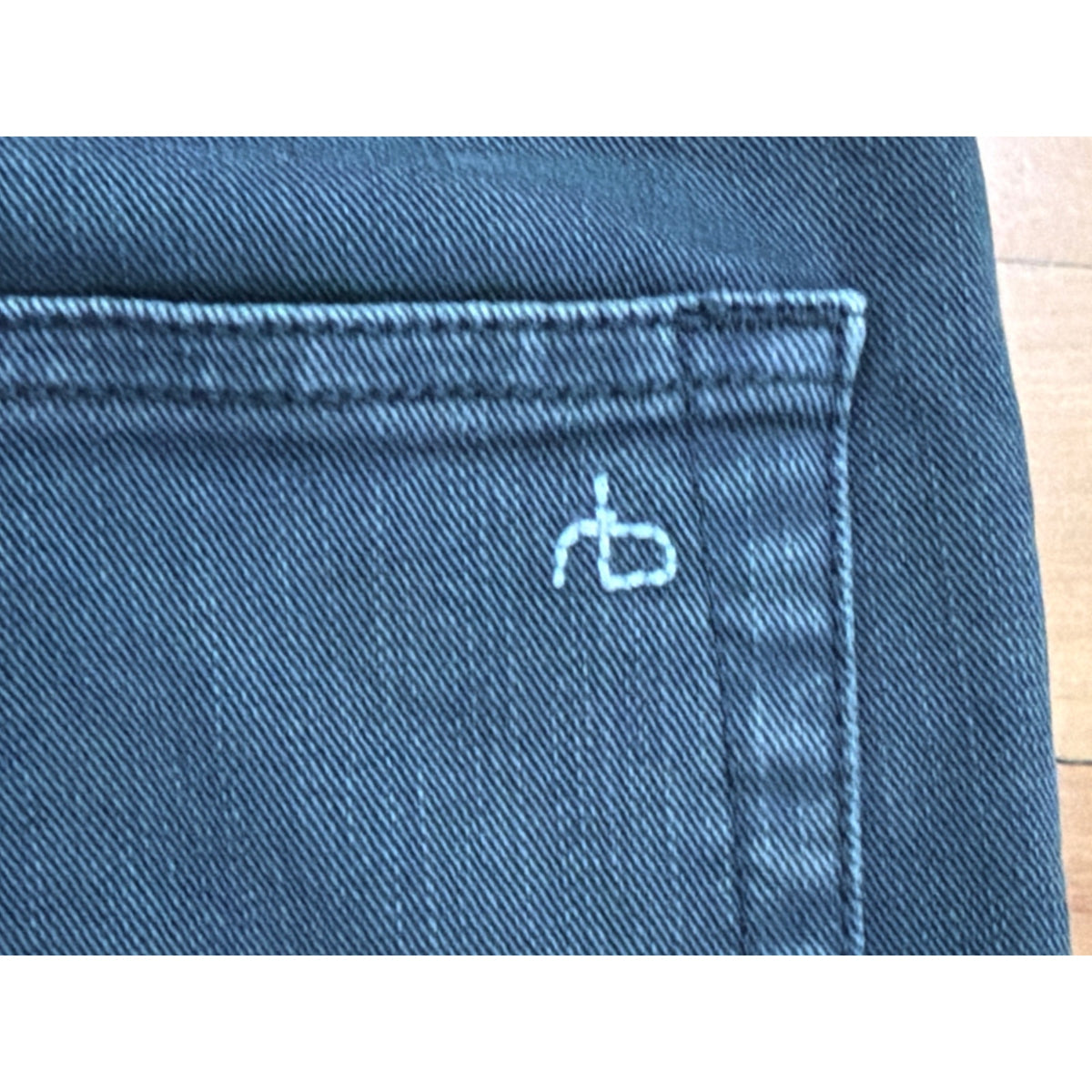 Rag & Bone Size 31x 32L Muted "Teal" Fit High Rise Gray Jeans