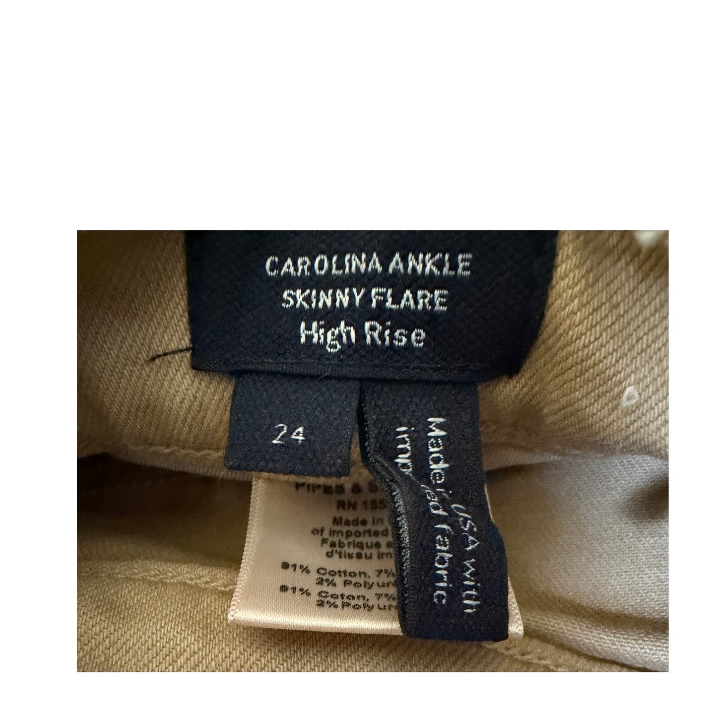Veronica Beard Carolina Flare Jeans Size 24 Stone Khaki High Rise Ankle Crop EUC