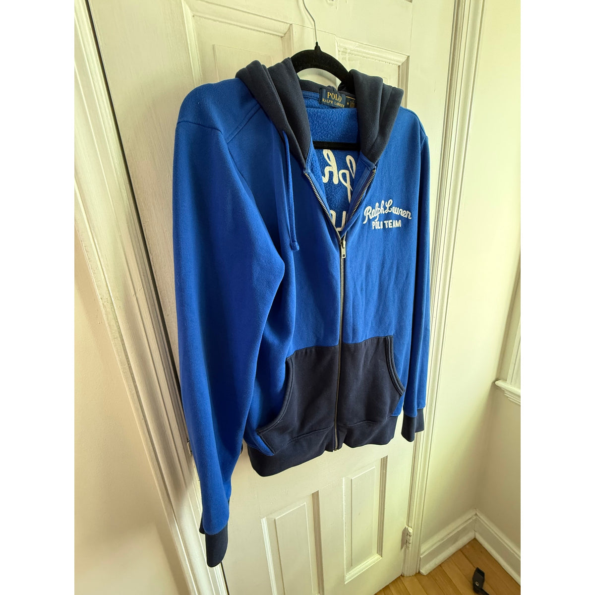 Polo Ralph Lauren "Polo Team" Blue Fleece Full-Zip Hoodie Size Medium