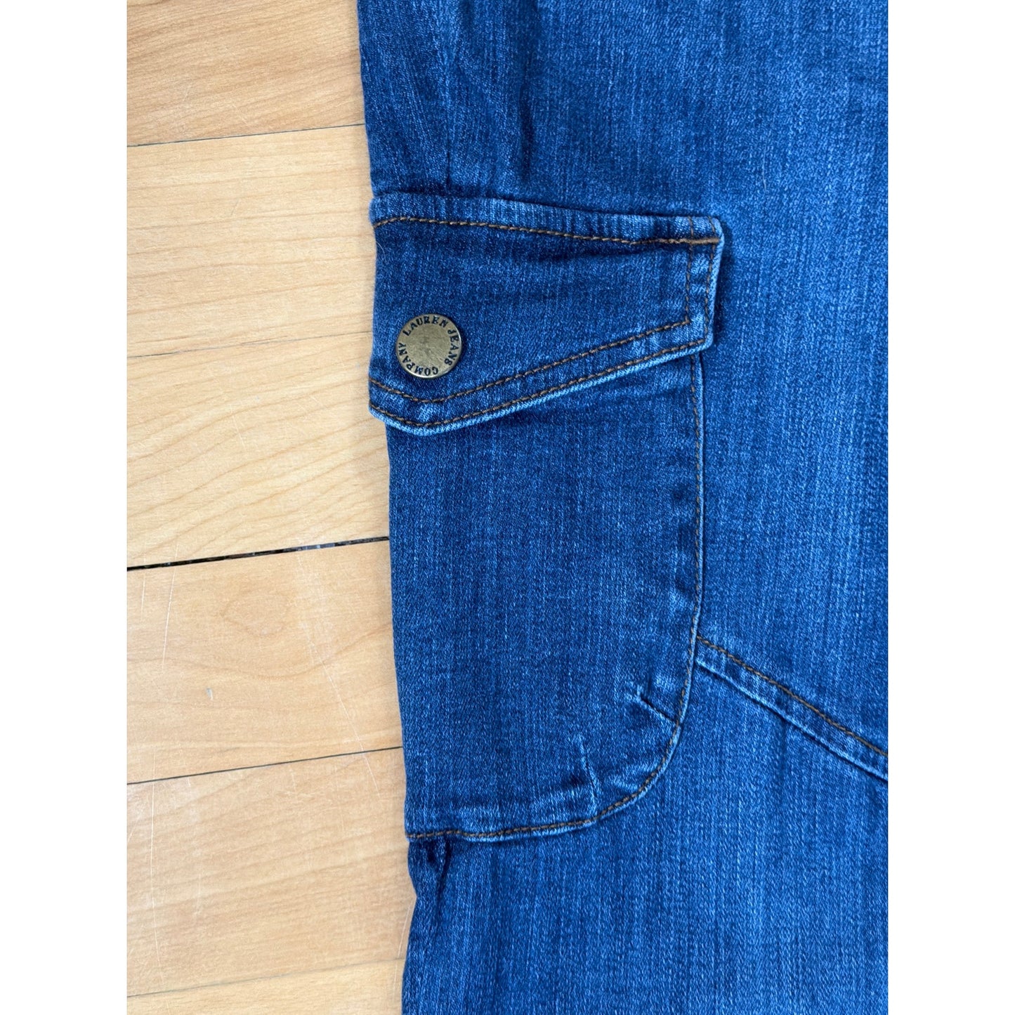 Polo Ralph Lauren Size 12 Dark Wash Mid Rise Cargo  Jeans