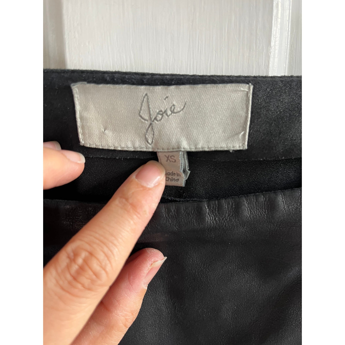 Joie Mayfair Black Lamb Leather Mini Skirt ✨ Flounce Drop Waist Edgy Chic XS