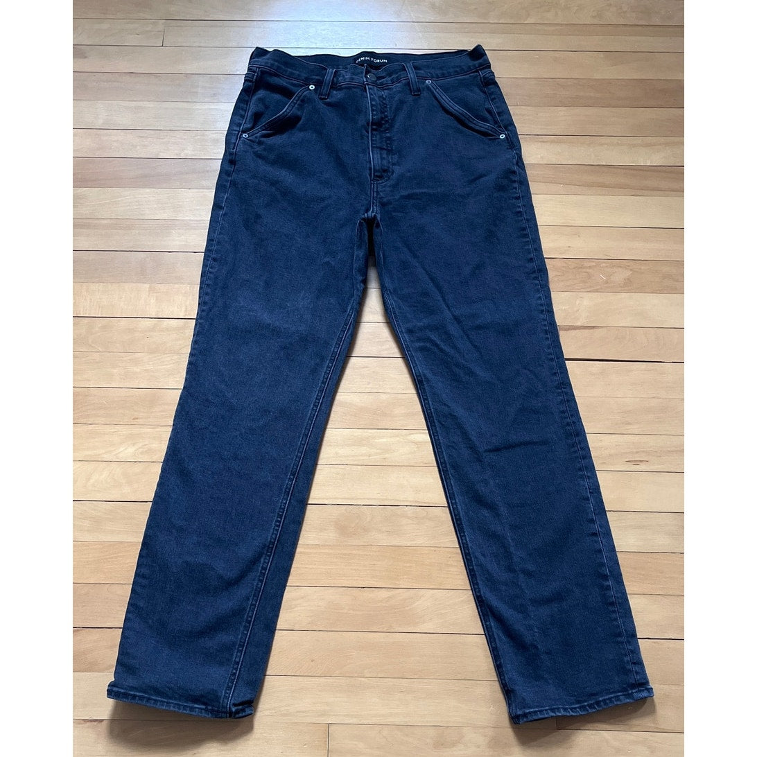 Denim Forum The Arlo High Rise Straight Trouser Jeans 32 Black EUC