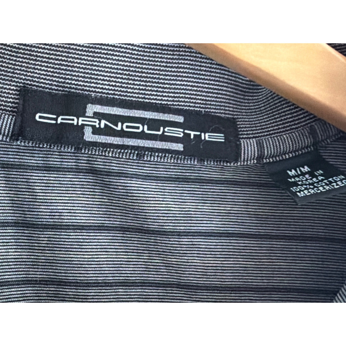 Carnoustie USGA 1894 Embroidered Striped Polo Shirt Grey Medium