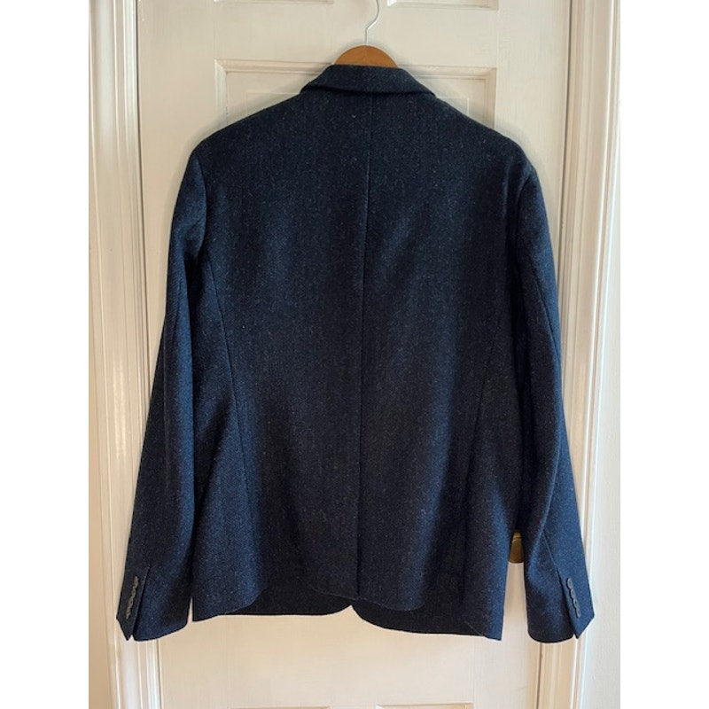 Kooples Blue Wool Herringbone Blazer EU Size 48, US 38