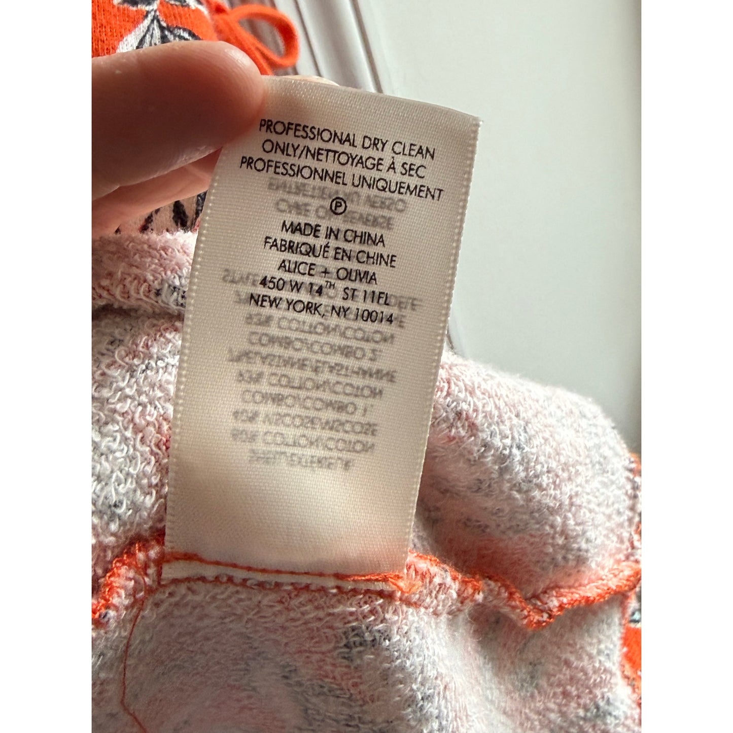 Alice + Olivia Charlotte Orange Floral Lace Up Sleeve Sweatshirt S/P - Sienna