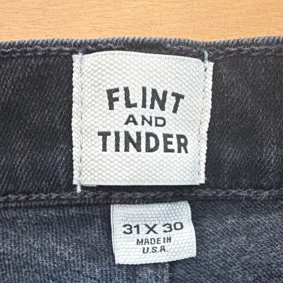Flint and Tinder Size 31x30 Slim Fit Mid Rise Black Men's Jean