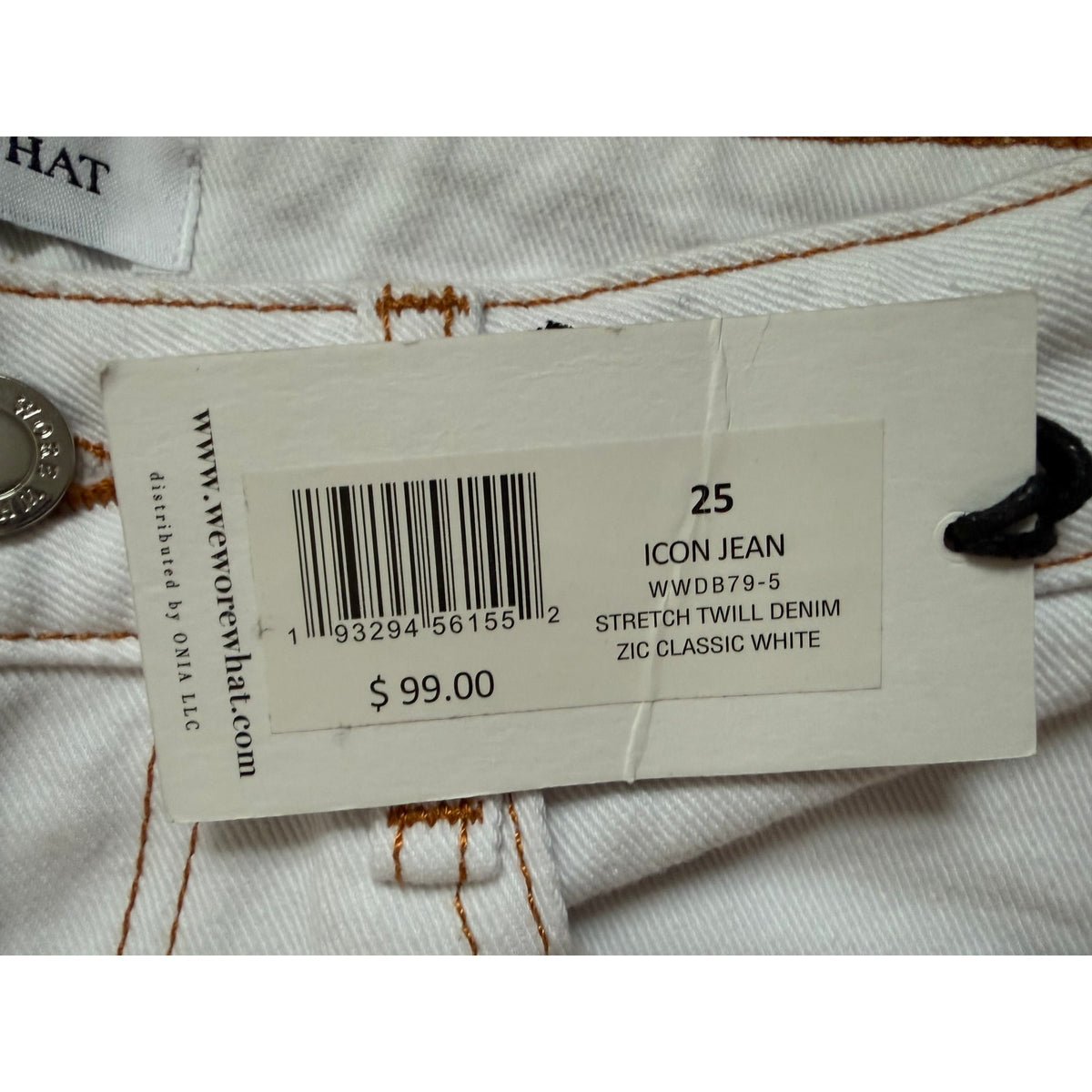WEWOREWHAT White Distressed Wide Leg Jeans | Size 25 | NWT Stretch Twill ZIC