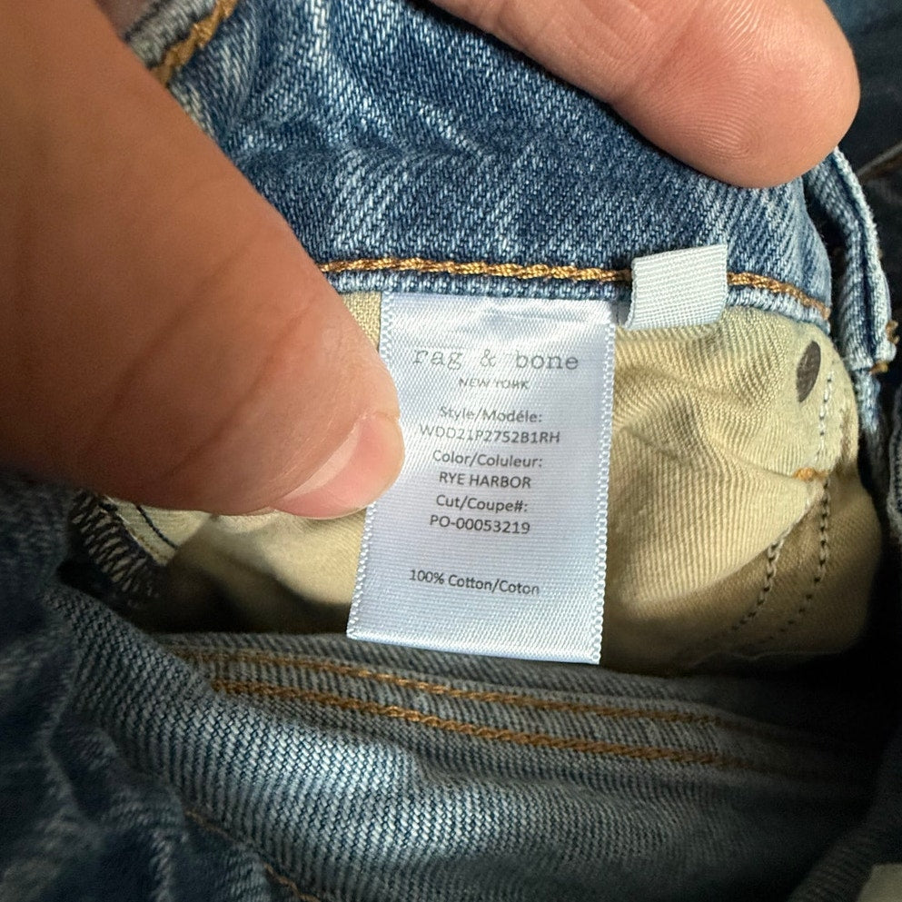 Rag & Bone High-Rise Wide-Leg Jeans Blue - Size 26 EUC