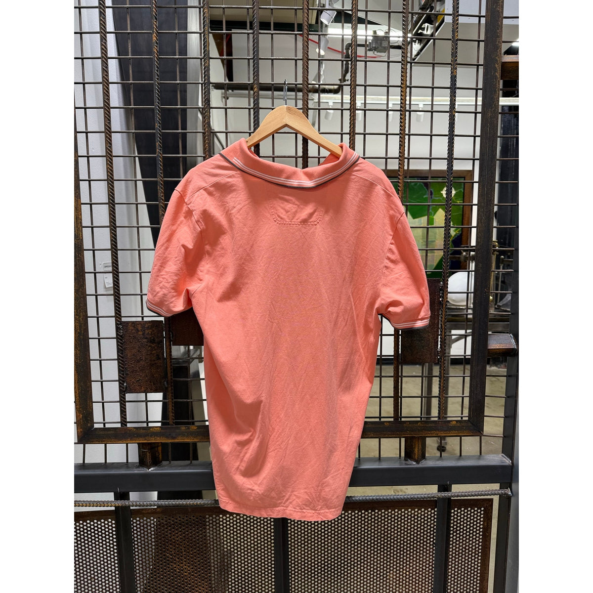 Hugo Boss Mens XXL Polo Shirt Peach Salmon Coral Pique Short Sleeve Casual