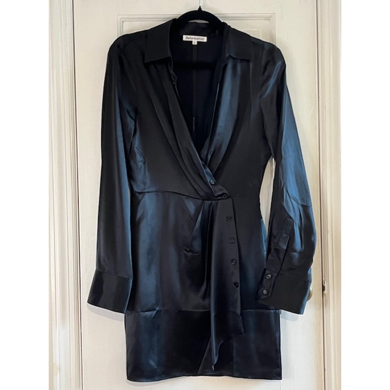 🖤 NWT Sold Out: Reformation Alaine Silk Dress | The Forever LBD - Size 2
