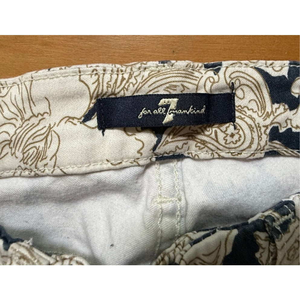 7 For All Mankind "The Ankle Skinny" Moody Floral Jeans - Size 24 - EUC