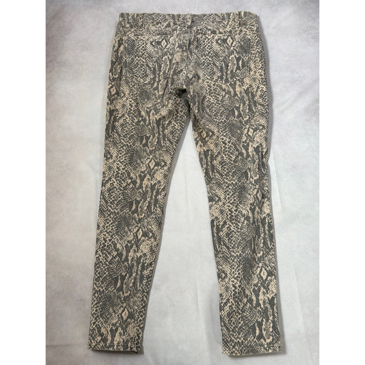 Current/Elliott The Ankle Skinny Jeans Gray Snake Print Canvas Size 30