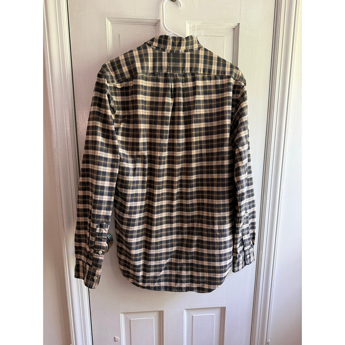 Polo Ralph Lauren Plaid Gold Brown Medium Button Down Flannel Shirt