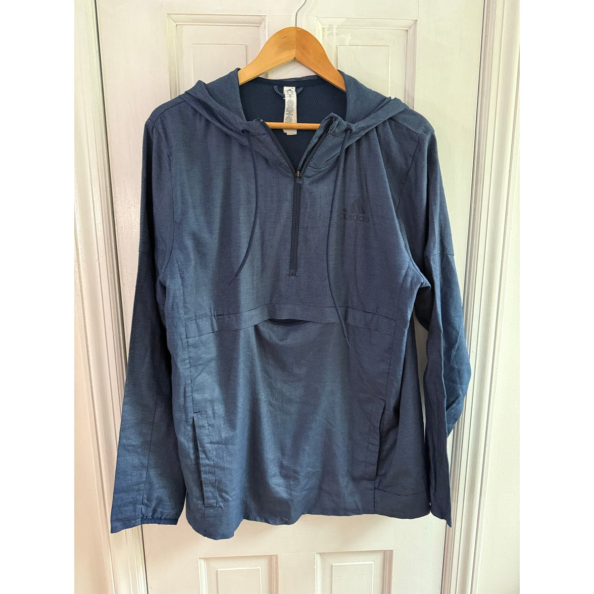 adidas Golf Mens Medium Navy Blue Heather Hoodie Pullover Sweatshirt Athletic M
